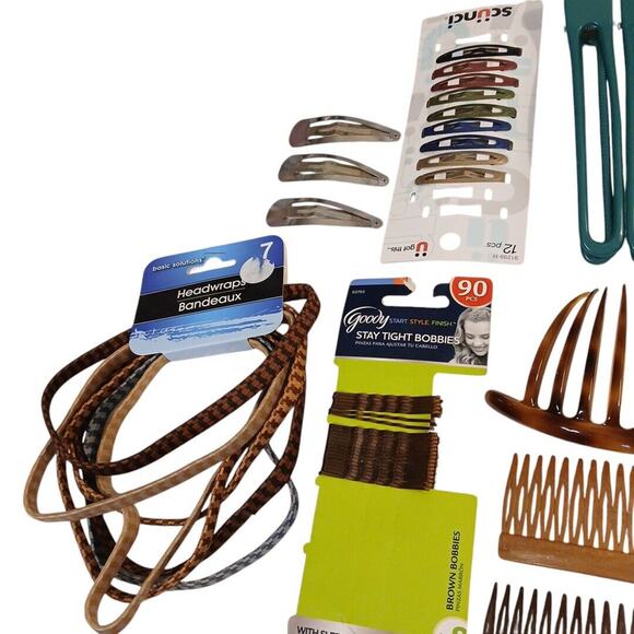 Vtg Hair‎ Accessories S-L Clips Picks Combs Beaded Comb Bun Cover...Lot of 65+ main image 9